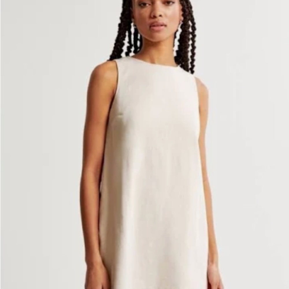 Abercrombie & Fitch Cream Sheath Mini Dress Bateau Neckline